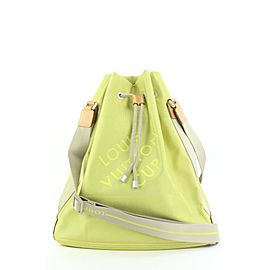 Louis Vuitton Large LV Cup Lime Green Damier Geant Volunteer Drawstring Hobo 862754