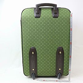 Louis Vuitton Horizon Khaki Annette Pegase Rolling Luggage 871668 Green Monogram Mini Lin Weekend/Travel Bag