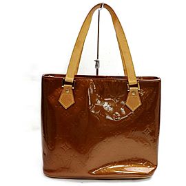 Louis Vuitton Houston Copper Zip 871851 Bronze Monogram Vernis Leather Tote