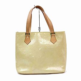 Louis Vuitton Houston Monogram Vernis 870262 Beige Patent Leather Tote