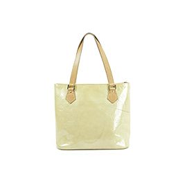 Louis Vuitton Houston Zip Mustard Beige Patent 13lk0108 Yellow Monogram Vernis Leather Tote