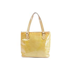 Louis Vuitton Houston Zip Top Yellow 5lk0114 Yellow-orange Monogram Vernis Leather Shoulder Bag