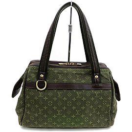 Louis Vuitton Josephine Khaki Pm Boston 872720 Green Monogram Mini Lin Shoulder Bag