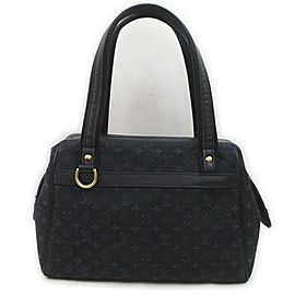 Louis Vuitton Navy Blue Monogram Mini Lin Josephine PM Speedy Boston Bag 863339