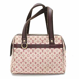 Louis Vuitton Josephine Monogram Mini Lin Bordeaux Pm 870121 Red Canvas Satchel