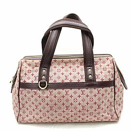 Louis Vuitton Josephine Monogram Mini Lin Gm 868689 Burgundy Canvas Satchel