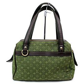 Louis Vuitton Josephine Pm Khaki 872852 Green Monogram Mini Lin Canvas Satchel