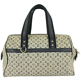 Louis Vuitton Navy Monogram Mini Lin Josephine GM Boston Speedy 2LV99