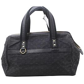 Louis Vuitton Rare Navy Blue Monogram Mini Lin GM Boston Speedy