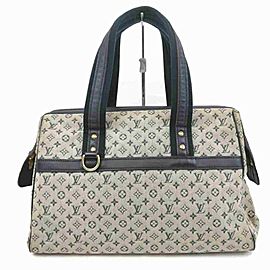 Louis Vuitton Monogram Mini Lin Josephine GM Speedy Navy Blue Grey 860422