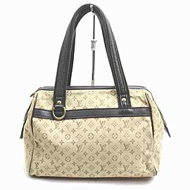 Louis Vuitton Khaki Olive Monogram Mini Lin Josephine Speedy Boston 860275