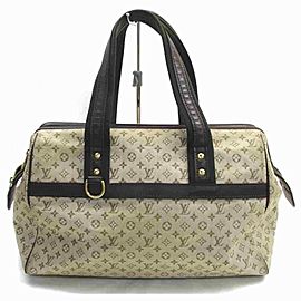 Louis Vuitton Josephine Speedy Olive Gm Khaki 860114 Brown Monogram Mini Lin Satchel