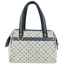 Louis Vuitton Navy Monogram Mini Lin Josephine PM Speedy Boston 98lv51