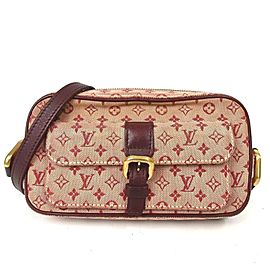 Louis Vuitton Juliette Bordeaux Pink Monogram Mini Lin 869157 Burgundy Canvas Cross Body Bag