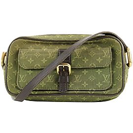 Louis Vuitton Green Khaki Mini Lin Juliette MM Crossbody bag 254lvs212