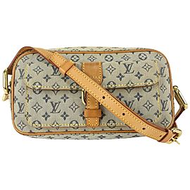 Louis Vuitton Navy x Grey Monogram Mini Lin Juliette MM Crossbody 819lv73