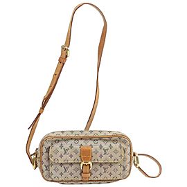 Louis Vuitton Juliette Mm 872389 Blue Monogram Mini Lin Canvas Cross Body Bag