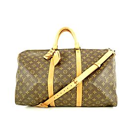 Louis Vuitton Monogram Keepall Bandouliere 50 Duffle Bag with Strap 2lvlm311