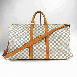 Louis Vuitton Damier Azur Keepall Bandouliere 55 with Strap 860315