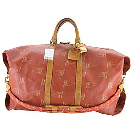 Louis Vuitton 1995 LV Cup Red Sac Marin Keepall Bandouliere Duffle Strap Bag 11lv62