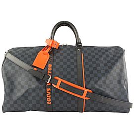 Louis Vuitton Damier Cobalt Race Keepall Bandouliere 55 Duffle with Strap 67lvs423