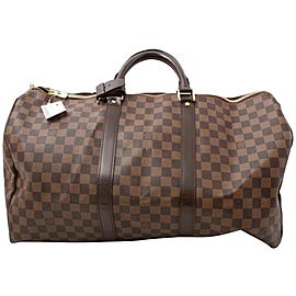 Louis Vuitton Damier Ebene Keepall 50 Boston Duffle MM 861375