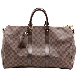 Louis Vuitton Damier Ebene Keepall Bandouliere 45 Boston Duffle GM 861466