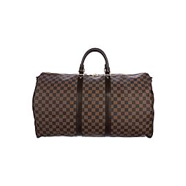 Louis Vuitton Damier Ebene Keepall Bandouliere 55 Boston Duffle GM 806903