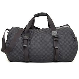 Louis Vuitton Keepall Duffle Damier Graphite Aventure Practical Bandouliere 231504 Black Nylon X Lea