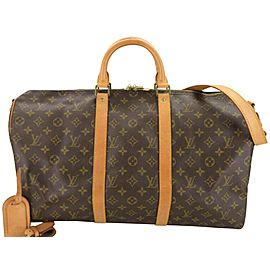 Louis Vuitton Monogram Keepall Bandouliere 50 Duffle MM Bag with Strap 861794