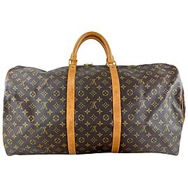 Louis Vuitton Monogram Keepall Bandouliere 60 Duffle with Strap 57LV713