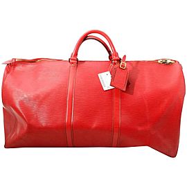 Louis Vuitton Ultra Rare Castilian Red Epi Leather Keepall 60 GM Duffle Bag 862120