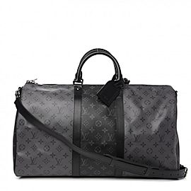 Louis Vuitton Graphite Monogram Eclipse Reverse Keepall Bandouliere 50 Strap 860730