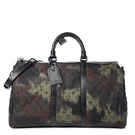 Louis Vuitton Limited Camouflage Monogram Camo Keepall Bandouliere 50 Strap 1122lv55