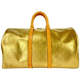 Louis Vuitton Gold Monogram Vernis Mercer Keepall Duffle 1LV1119