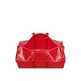 Louis Vuitton Keepall Rgb Clear Ss19 Virgil Abloh Bandouliere 50 870439 Red Pvc Weekend/Travel Bag