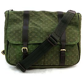 Louis Vuitton Khaki Sac Maman 871708 Green Monogram Mini Lin Canvas Diaper Bag