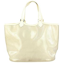 Louis Vuitton Clear White Epi Plage Lagoon Bay Baia Beach Tote Bag 1018lv6