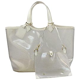 Louis Vuitton Lagoon Bay Plage Clear Gm with Pouch 870680 White Vinyl Tote