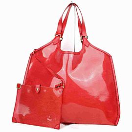 Louis Vuitton Red Epi Plage Lagoon Bay with Pouch Beach Tote 872946