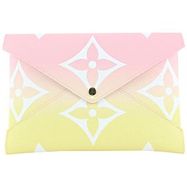 Louis Vuitton Large Pink x Yellow Monogram Kirigami GM Envelop Pouch 19lvs421