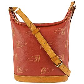 Louis Vuitton 1995 Red LV Cup Monogram Le Touquet Hobo 917lv8