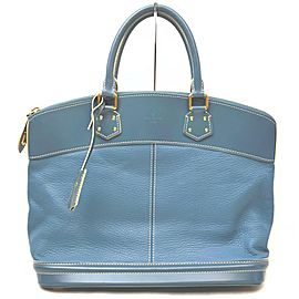 Louis Vuitton Blue Suhali Leather Lockit MM Satchel Bag 863033