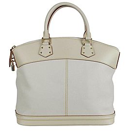 Louis Vuitton Lockit Mm 1la54 Ivory Suhali Leather Tote