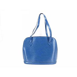 Louis Vuitton Lussac Epi Zip Tote 233517 Blue Leather Shoulder Bag