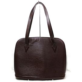 Louis Vuitton Lussac Moka Zip 872074 Brown Epi Leather Tote