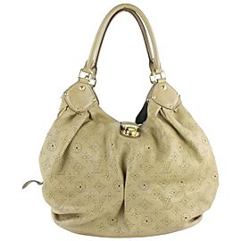 Louis Vuitton Large Taupe Monogram Mahina Perforated Leather L Hobo 5LZ859