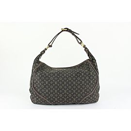 Louis Vuitton Ebene Monogram Mini Lin Manon MM Hobo Bag 914lv50