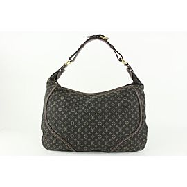 Louis Vuitton Brown Ebene Monogram Mini Lin Manon MM Artsy Hobo Galliera Bag 927lv55