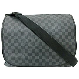 Louis Vuitton Messenger District 871982 Damier Graphite Gm Daniel Black Coated Canvas Laptop Bag